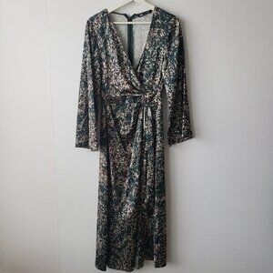 zara faux wrap long sleeve‎ Multicolor dress size S